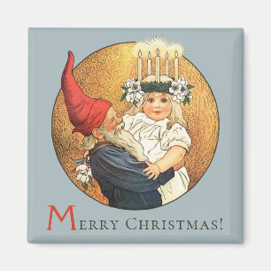 Weihnachtstometer und süßes kleines Lucia-Mädch Magnet