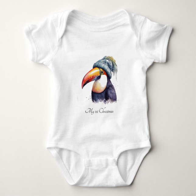 WeihnachtsToucan Baby Strampler (Vorderseite)