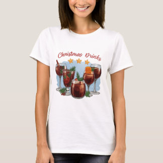 Weihnachtstränke Wasserfarbdruck | Festlicher Glüh T-Shirt