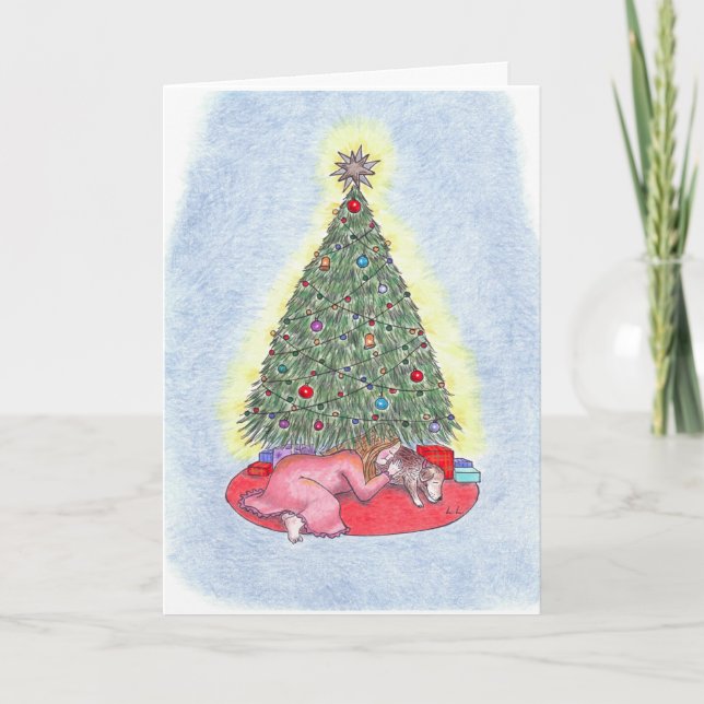 Weihnachtsträume Feiertagskarte (Vorderseite)