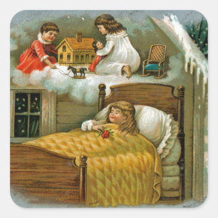 Weihnachtsträume Quadratischer Aufkleber