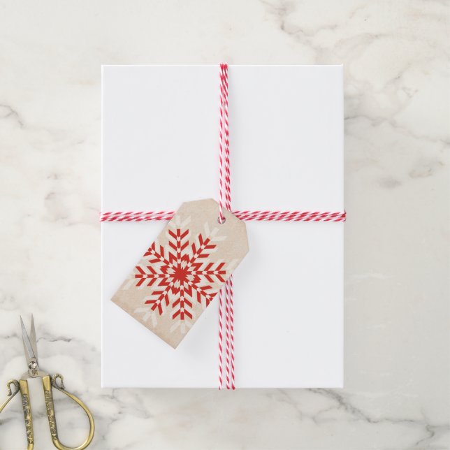 Weihnachtstribal Snowflake Geschenkanhänger (Mit Garn)