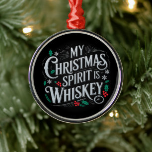 Weihnachtstrinker Whisky Liebhaber Trinker Spruch Ornament Aus Metall