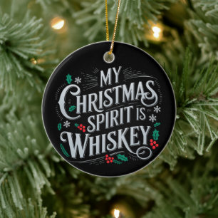 Weihnachtstrinker Whisky Liebhaber Trinker Sprüche Keramik Ornament