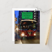 Weihnachtstrolley in Chicago Postcard
