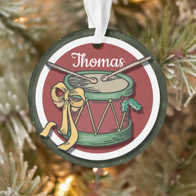 Weihnachtstrommel mit Ihrem Namen Ornament (Baum)