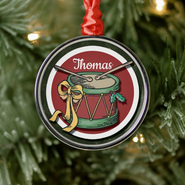 Weihnachtstrommel mit Ihrem Namen Ornament Aus Metall (Baum)