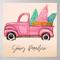 Weihnachtstruckplakat in Rosa