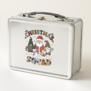 Weihnachtstrupp Weihnachtsmänner Gnome Schneemänne Metall Brotdose