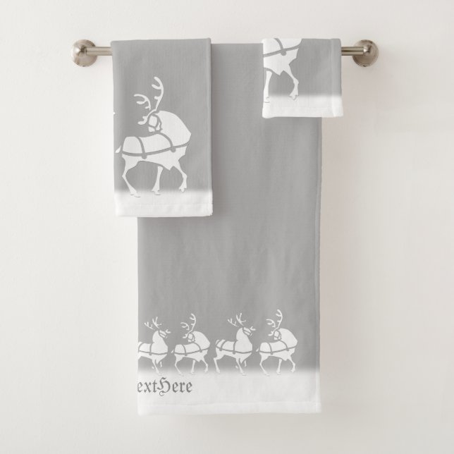 Weihnachtstuch-Set-personalisierte Badhandtuch Set (Insitu)