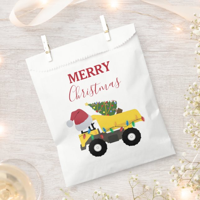 Weihnachtstumpf LKW-Baumaschinen Geschenktütchen (Ausgeschnitten)