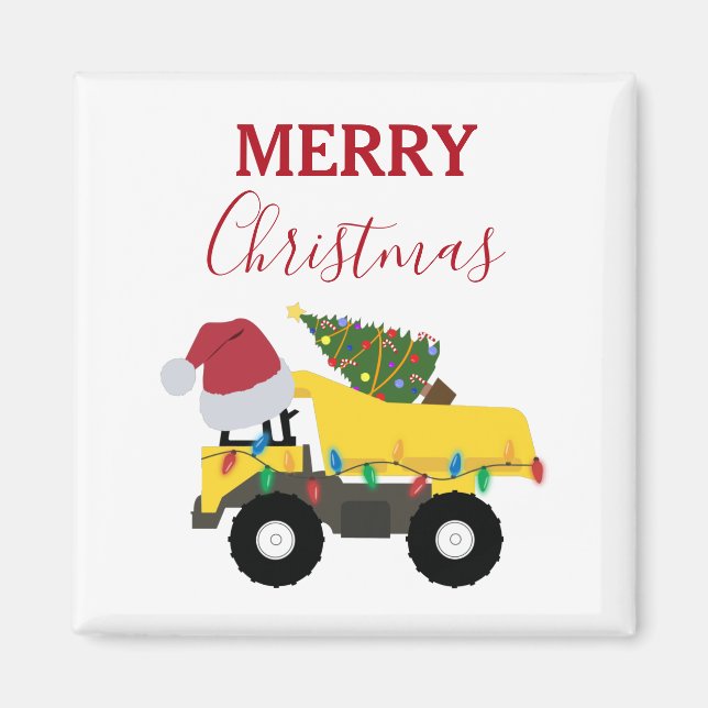 Weihnachtstumpf LKW-Baumaschinen Magnet (Vorne)
