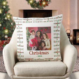 Weihnachtstypografie 1 Foto Kissen