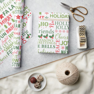 Weihnachtstypografie Geschenkpapier