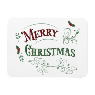 Weihnachtstypografie im Vintage-Stil Magnet