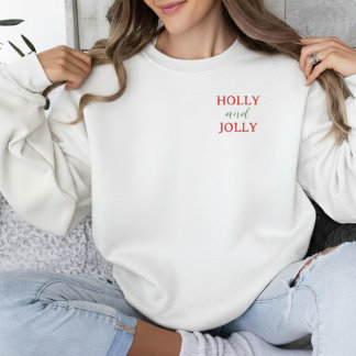 Weihnachtstypografie mit Stechpalme und Freude zu Sweatshirt