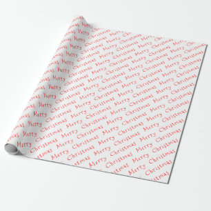 Weihnachtstypografie Rot auf weißem Wrapping Pape Geschenkpapier
