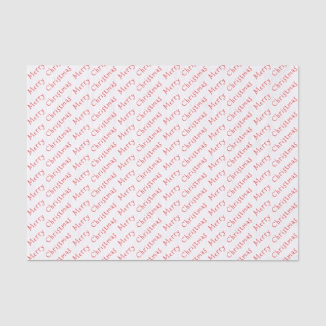 Weihnachtstypografie Rot auf Weißzettelpapier Seidenpapier (Vorderseite)