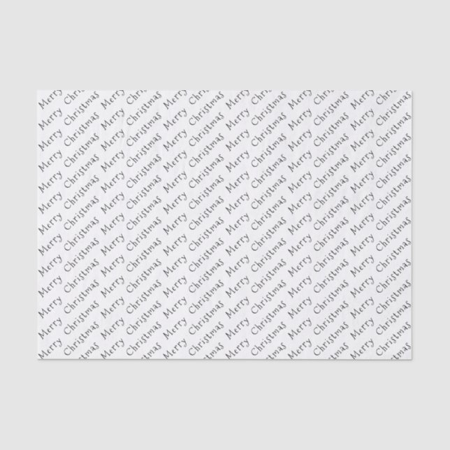 Weihnachtstypografie Schwarz auf Weißzettelpapier Seidenpapier (Vorderseite)