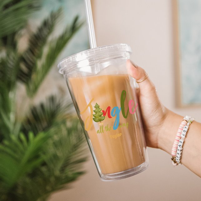 Weihnachtstypografie Wreath Joath Niedlich Name Ho Acryltrinkbecher (Von Creator hochgeladen)