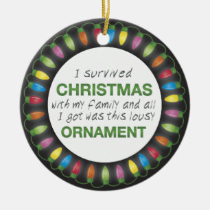 Weihnachtsüberleben Keramikornament