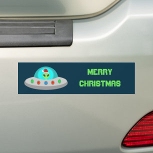 WeihnachtsUFO Ho Alien fliegende Untertasse Custom Autoaufkleber