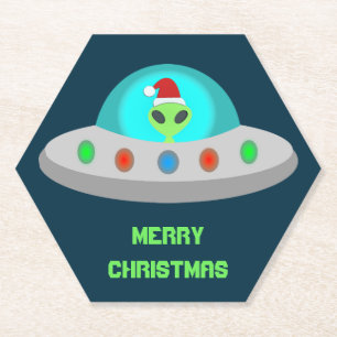 WeihnachtsUFO Ho Alien fliegende Untertasse Custom Untersetzer