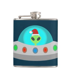 WeihnachtsUFO Ho Alien fliegende Untertasse Flachmann