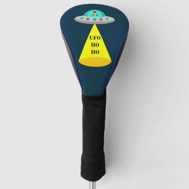 WeihnachtsUFO Ho Alien fliegende Untertasse Golf Headcover (Vorderseite)