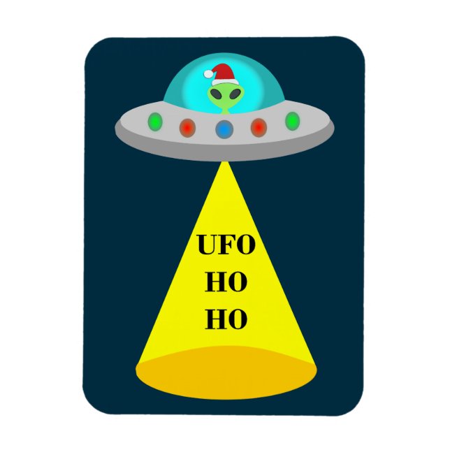 WeihnachtsUFO Ho Alien fliegende Untertasse Magnet (Vertikal)