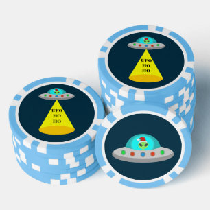 WeihnachtsUFO Ho Alien fliegende Untertasse Pokerchips