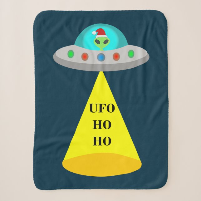 WeihnachtsUFO Ho Alien fliegende Untertasse Sherpadecke (Vorderseite)