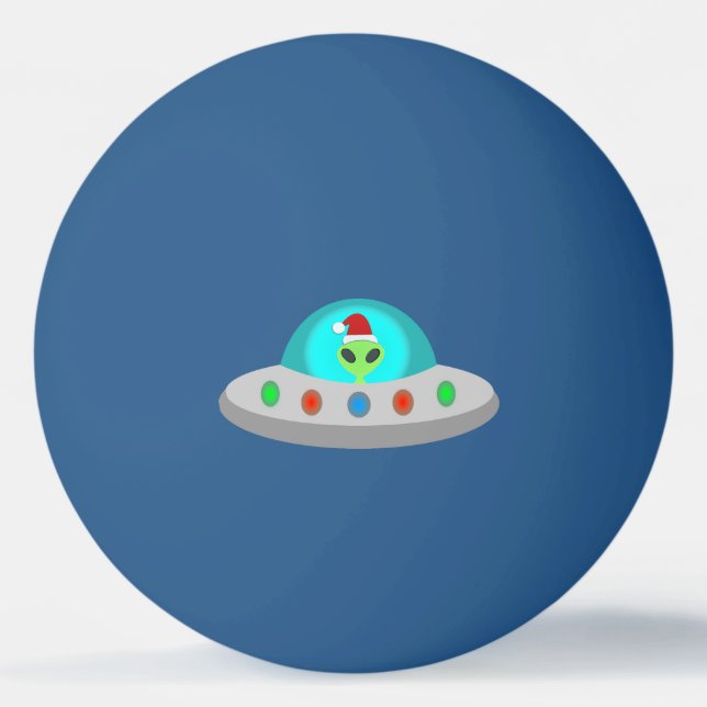WeihnachtsUFO Ho Alien fliegende Untertasse Tischtennisball (Vorderseite)