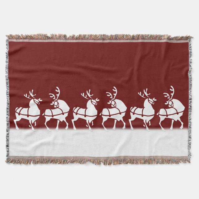 Weihnachtsumfassende Feiertags-Ren-Wurfs-Decken Decke (Vorderseite)
