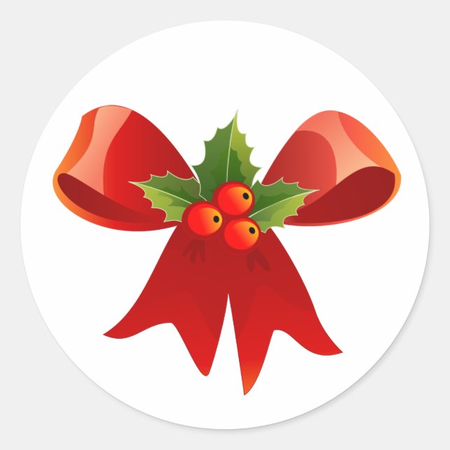 WeihnachtsUmschlag Aufkleber Stickers Red Ribbon H (Vorderseite)