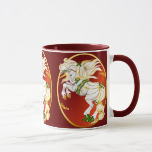 Weihnachtsunicorn-Oval-Tassen Tasse