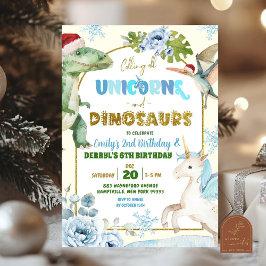 Weihnachtsunkorn und Dinosaurier Gemeinsamer Gebur Einladung
