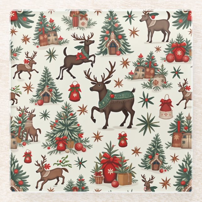 WeihnachtsUntersetzer Glasuntersetzer (Vorderseite)