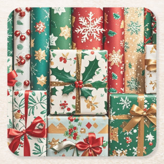 WeihnachtsUntersetzer Rechteckiger Pappuntersetzer