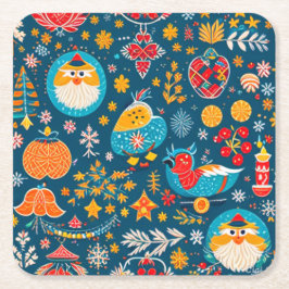 WeihnachtsUntersetzer Rechteckiger Pappuntersetzer