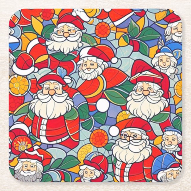 WeihnachtsUntersetzer Rechteckiger Pappuntersetzer (Vorderseite)
