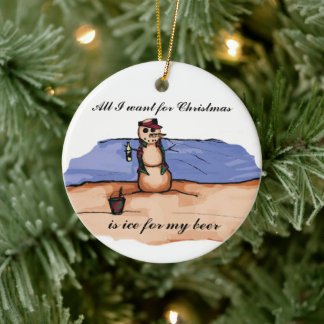 Weihnachtsurlaub am Strand Keramik Ornament
