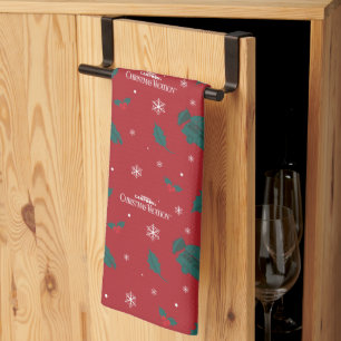 Weihnachtsurlaub Holly Muster Geschirrtuch