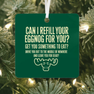 Weihnachtsurlaub Kann ich Ihren Eierpunsch nachfül Ornament Aus Metall