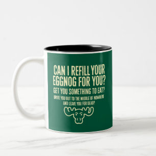 Weihnachtsurlaub Kann ich Ihren Eierpunsch nachfül Zweifarbige Tasse