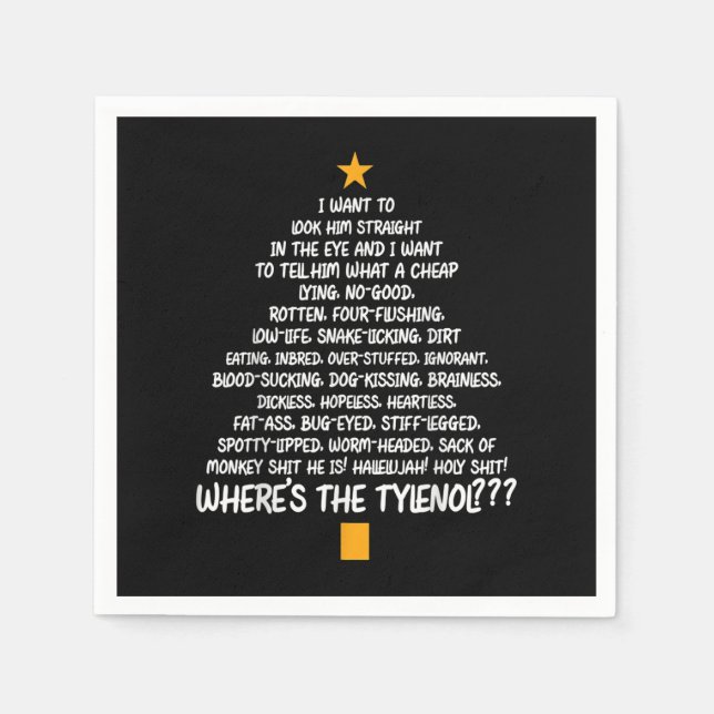 Weihnachtsurlaub Rant - Weihnachtsbaum Serviette (Vorderseite)