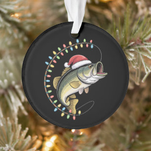 Weihnachtsvater Bass Fisch Lustig Angeln Fischer Ornament