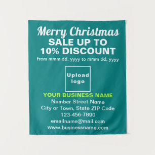 Weihnachtsverkauf in Aquamarinen Grünanlagen Wandteppich
