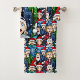 Weihnachtsverkehr Badhandtuch Set