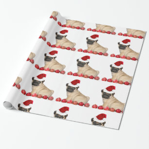 Weihnachtsverpackung für Mops Geschenkpapier